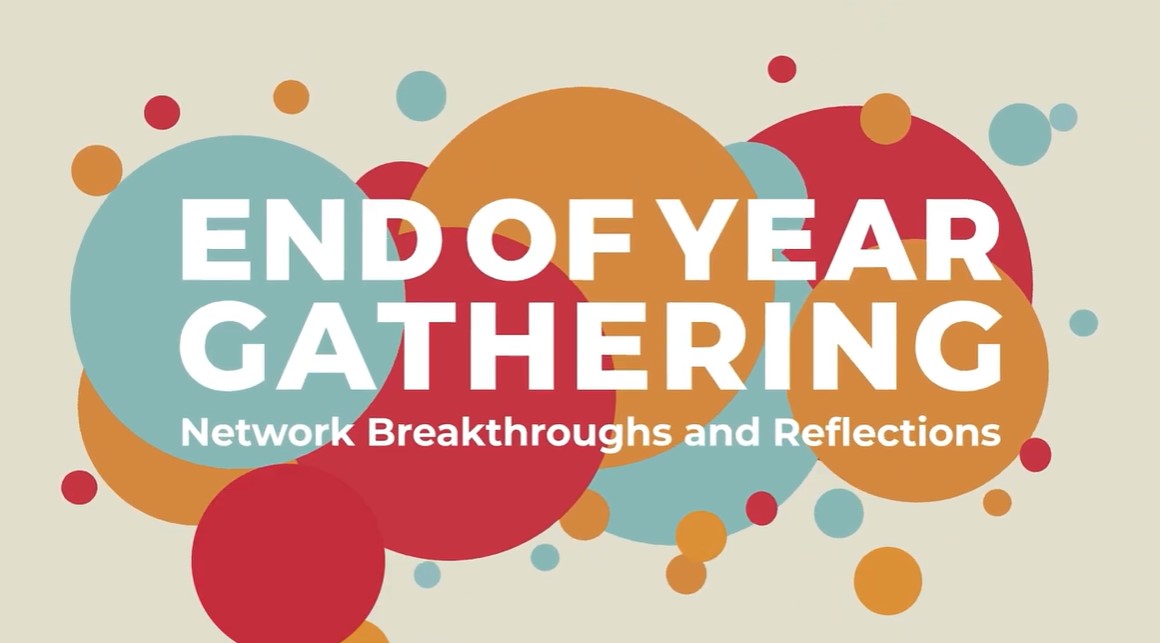 Preview image for the video "Teach For All’s 2025 End-of-Year Gathering Highlights" - Graphic that says End of Year Gathering in white with red, blue and orange circles surrounding it.