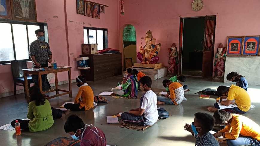 Ankit leads his students in an activity for Empathy Week 2021