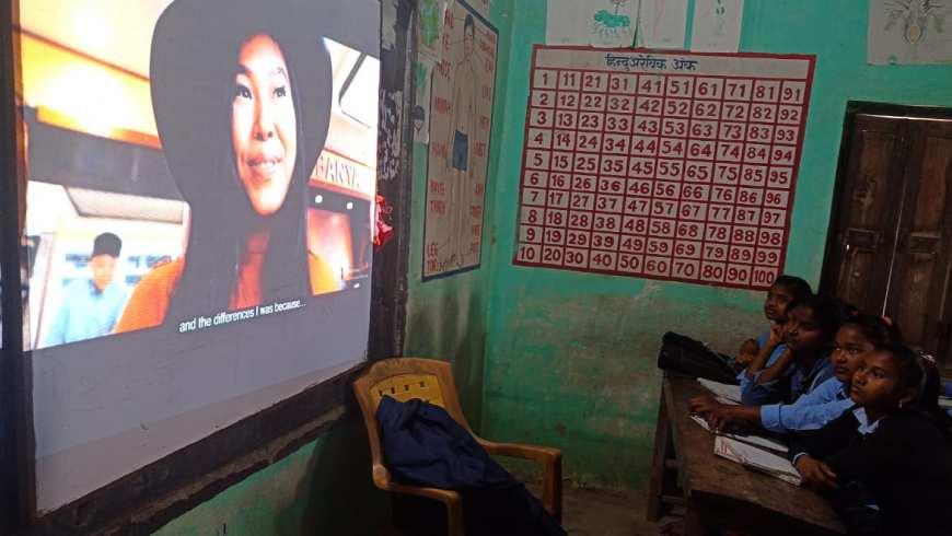 Students in Nepal watch Shu's story, one of the Empathy Week 2021 films